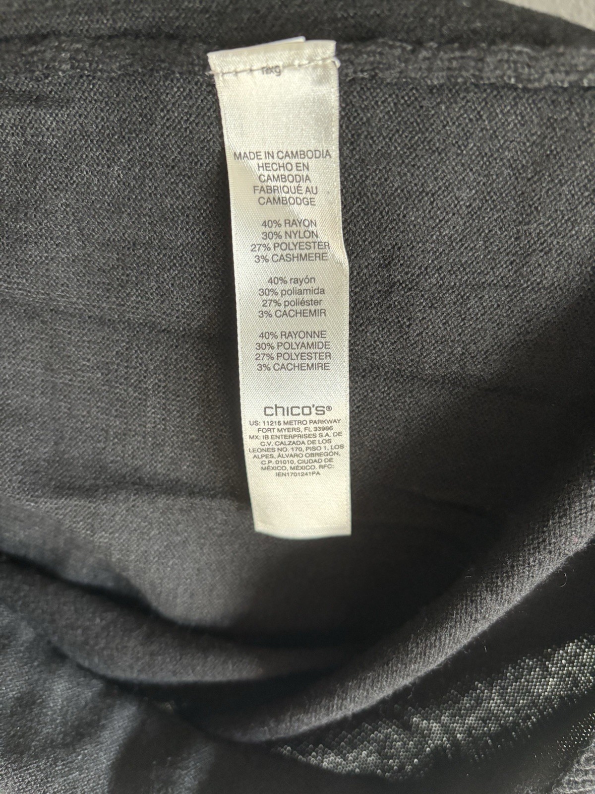 Chico’s Women’s Size 1 Black Pullover Touch Of Cashmere
