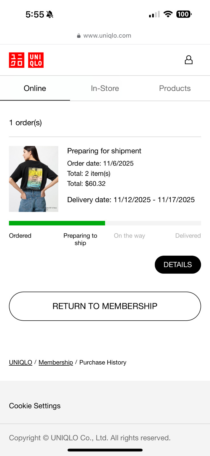 (US) UNIQLO x POP MART Labubu Tee L Blck/White North America Exclusive Authentic