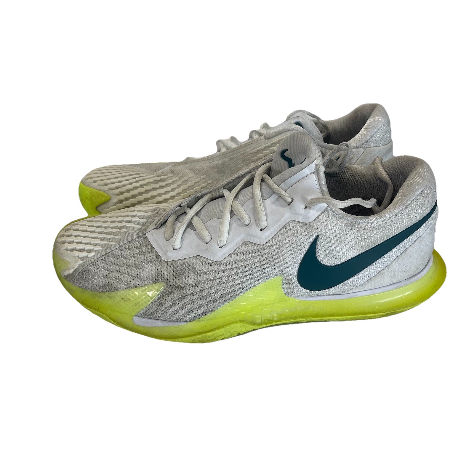 Nike Court Zoom Vapor Cage 4 Rafa Shoes Mens 9 DD1579-107 White Volt Geode Teal