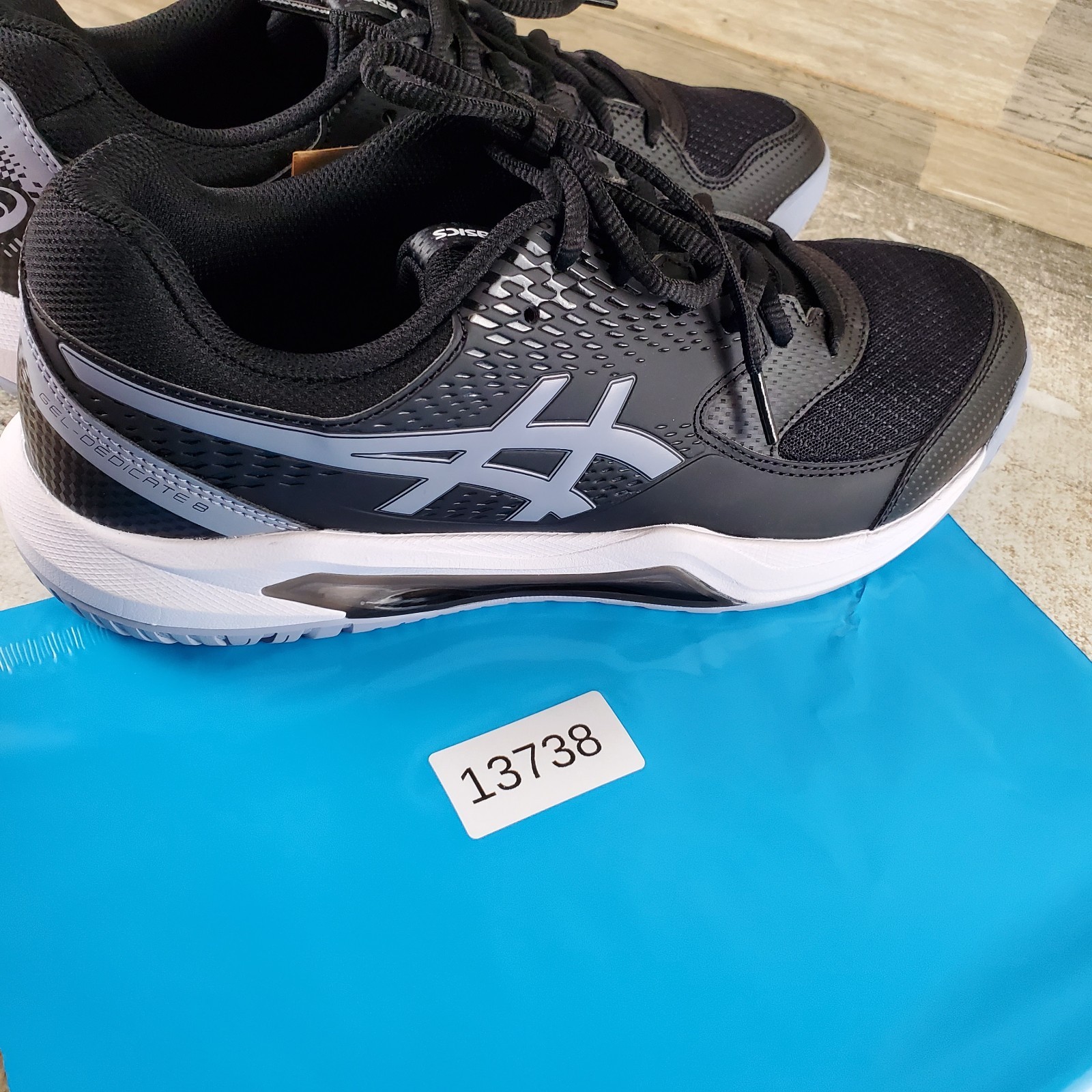 ASICS GEL Dedicate 8 Mens Shoes Sz 11 Tennis Athletic Black Tuna Blue Sneakers