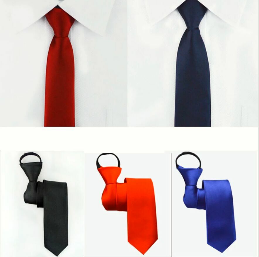 Girls/Boys 15″ Fashion Skinny Slim Pre-tied Necktie With Zipper for 8-16Y Kids