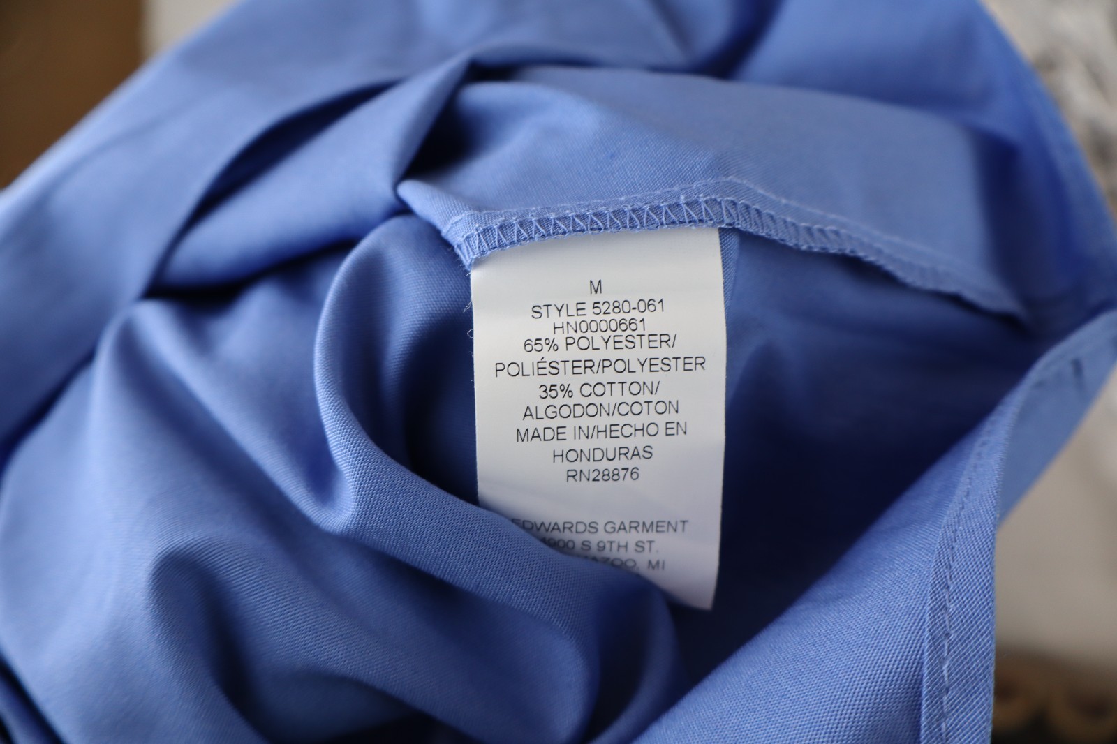 NEW Edwards 5280 Button Down Shirt Men’s French Blue Long Sleeve Poplin Size M
