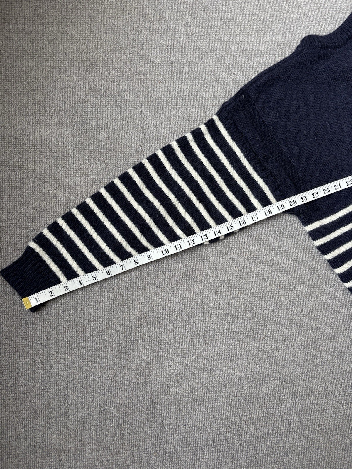 Traditional Guernsey British Wool Naturally Fisherman Jumper Striped Gansey XL