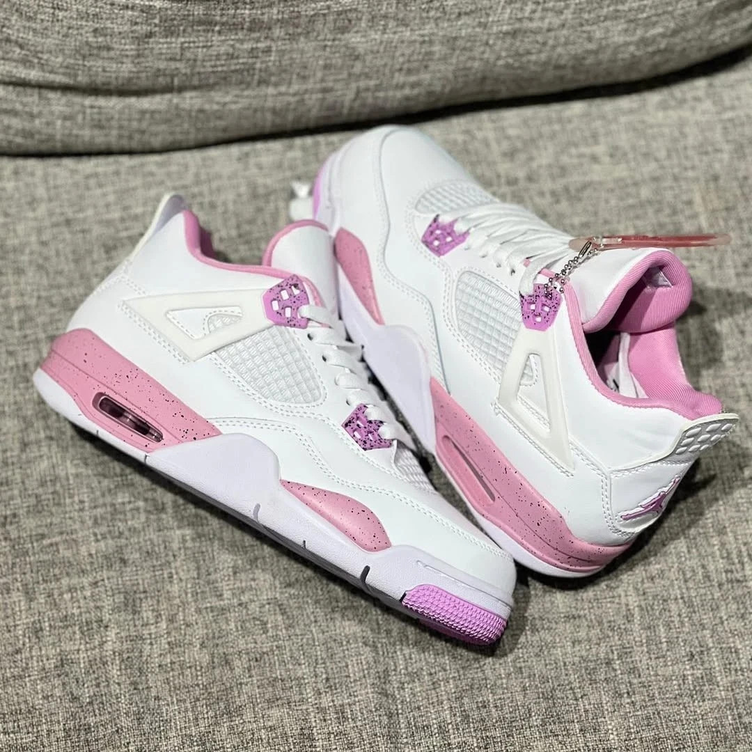WOMEN Jordan 4 Retro White Pink Oreo – All Size US 5.5-11