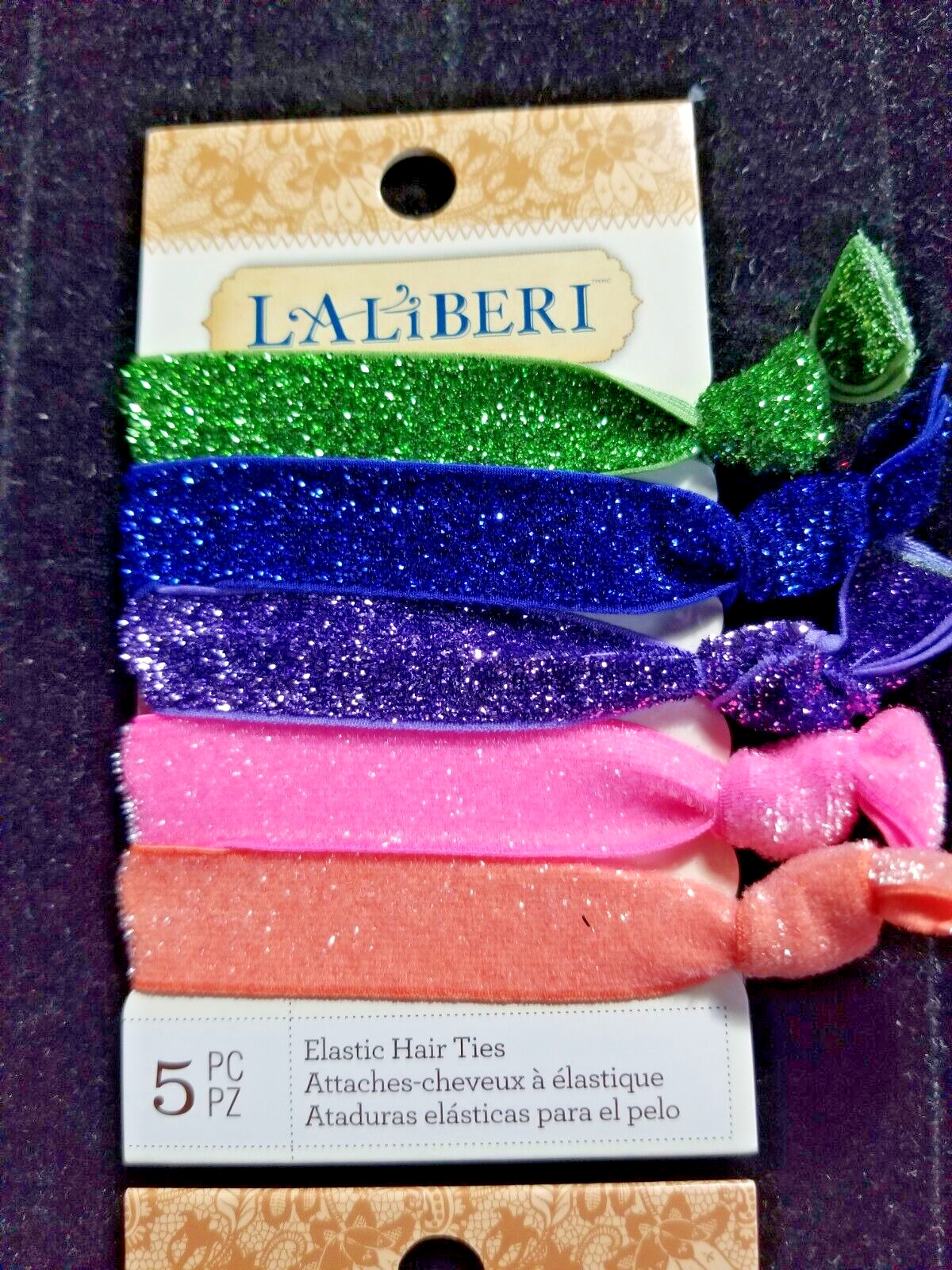 Laliberi Elastic Hair Ties Multicolor Sparkle 10 Count All Occasions Any Age