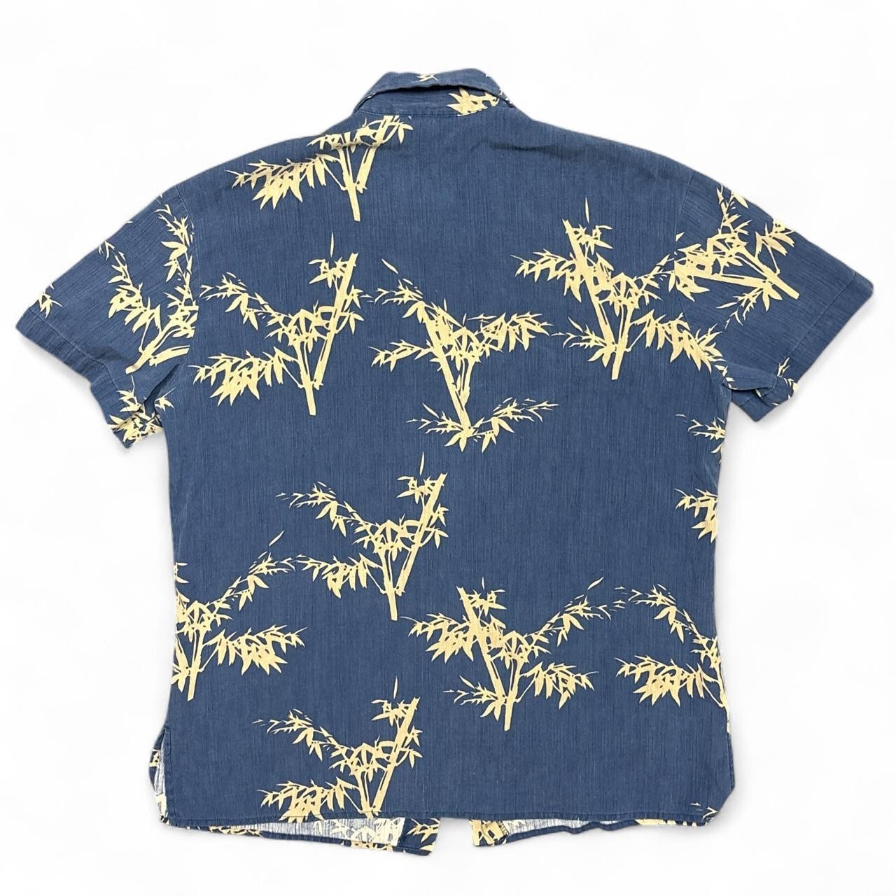 Reyn Spooner Hawaiian Shirt Womens Small Regency Silk Jacquard Blue Short Sleeve