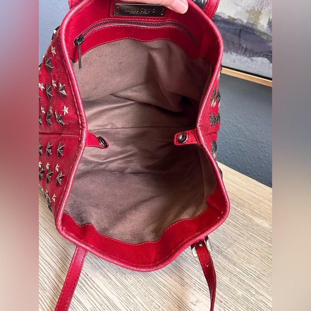 Jimmy Choo Small Sofia Red Leather Star Studded Handbag – EXCELLENT CONDITION
