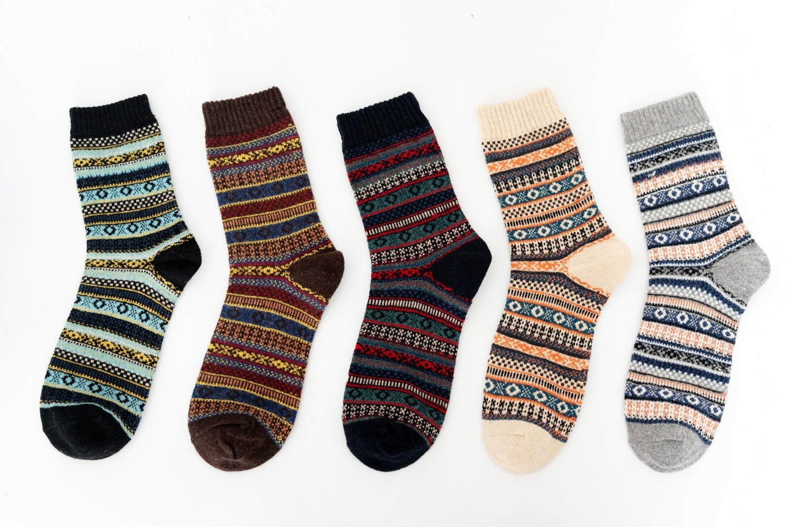 5 Pairs Womens Winter Warm Thermal Lambs Wool Merino Heavy Duty Boot Socks 5-9