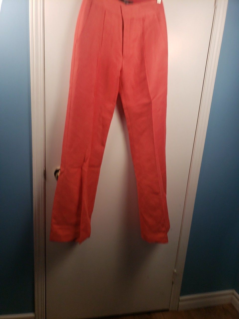 Smythe Seamed Blazer and Wide Leg Pant in Poppy Nwot Linen Blend Size US 2