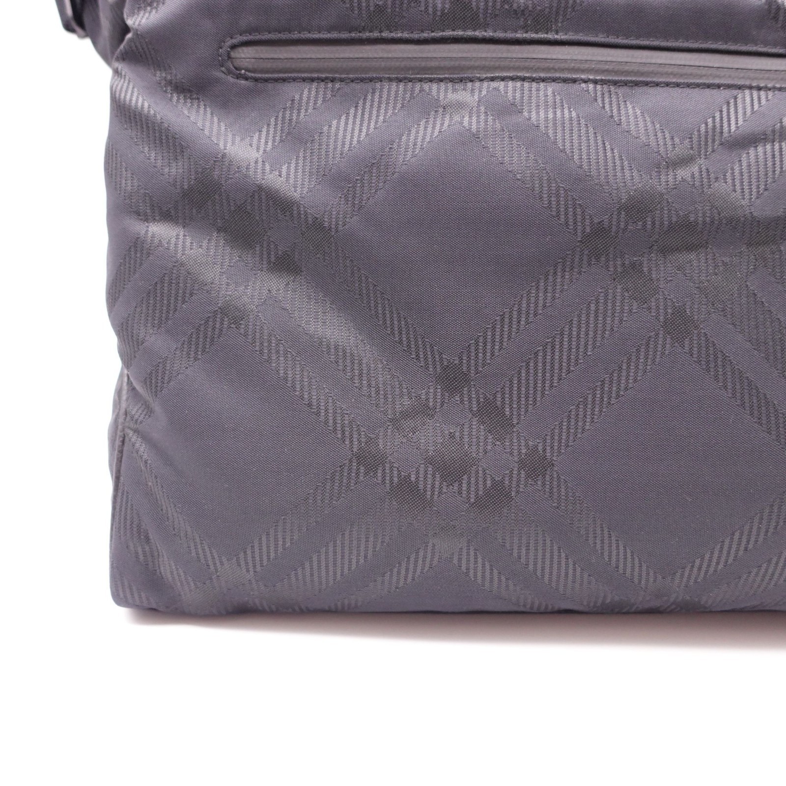 NEW Burberry Nylon Tonal Check Jacquard Tote Bag Black Luxury Preppy Travel