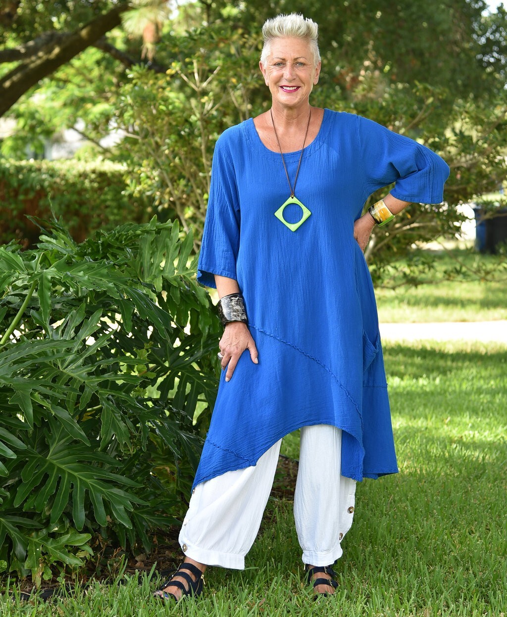 WATERSISTER Cotton Gauze TANGO TUNIC Long Top 1(S/M) 2(L/XL) 3(1X) oh my COLORS