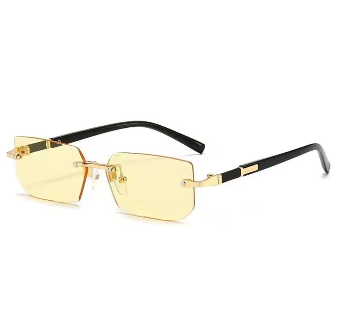 Vintage Rimless Rectangle Sunglasses Retro Fashion Shades Men Women.