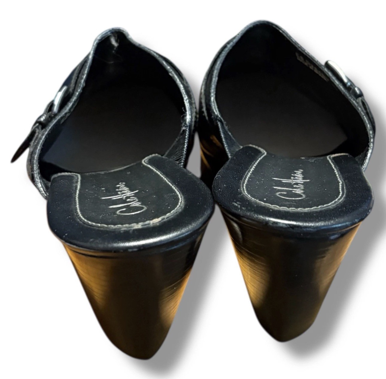 Cole Haan High Heel Mules Clogs Black Suede Leather