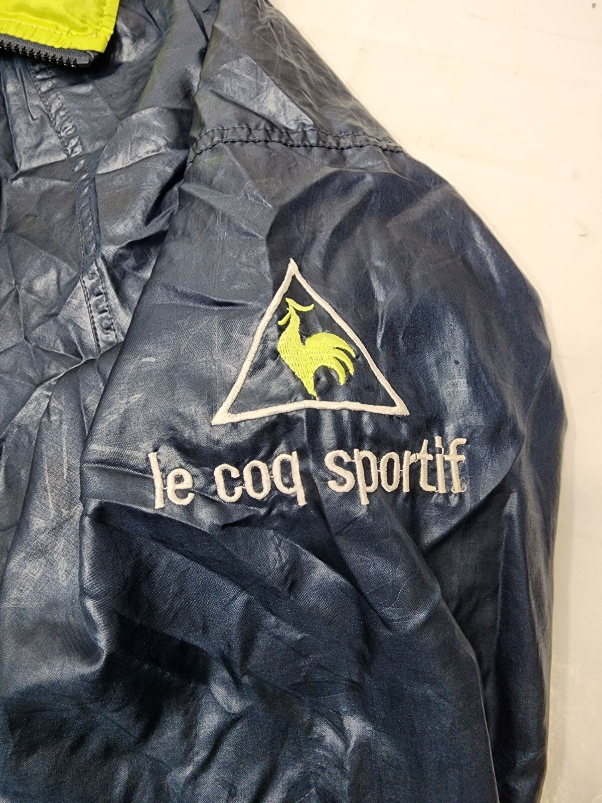 Vintage Le Coq Sportif Full Zip Lined Windbreaker Jacket Navy Size Med