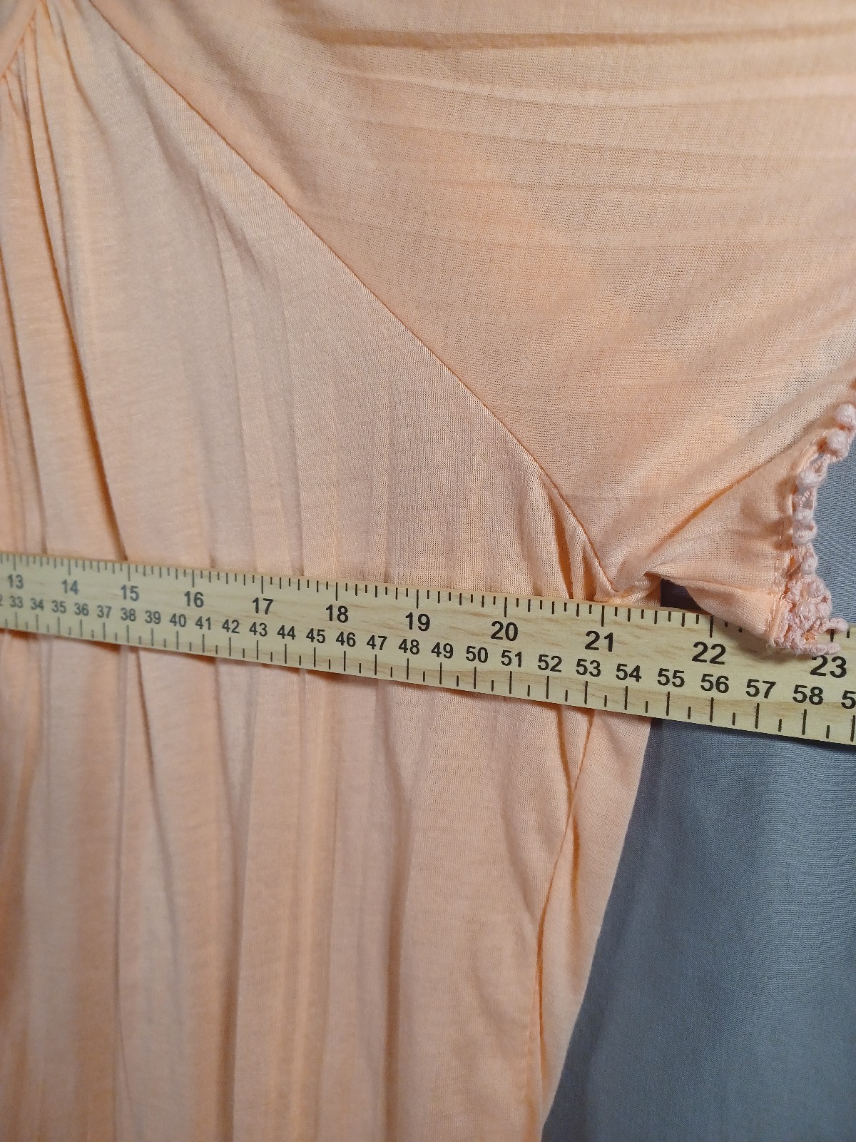 New York Laundry Peach Women V-Neck Crochet Yoke Pullover Blouse Short Sleeve 1X
