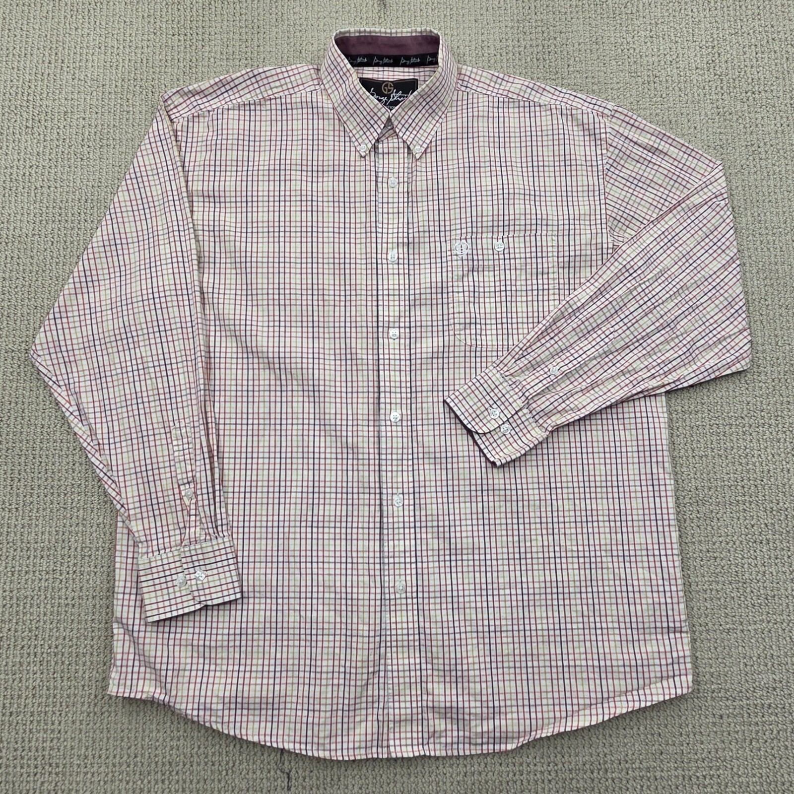 Wrangler George Strait Plaid Western Button Down Shirt MGSR262 White Red Mens XL