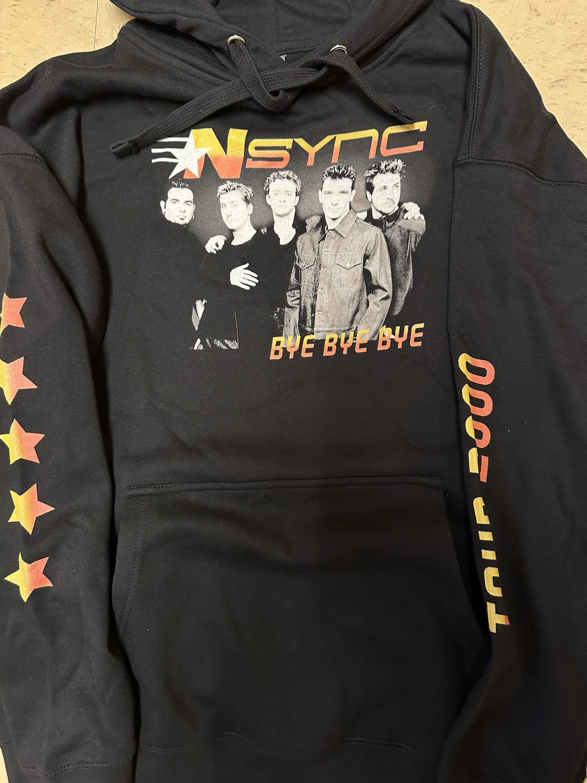 Cotton Heritage NSYNC Bye Bye Bye Black Pullover Fleece Hoodie Pockets XL