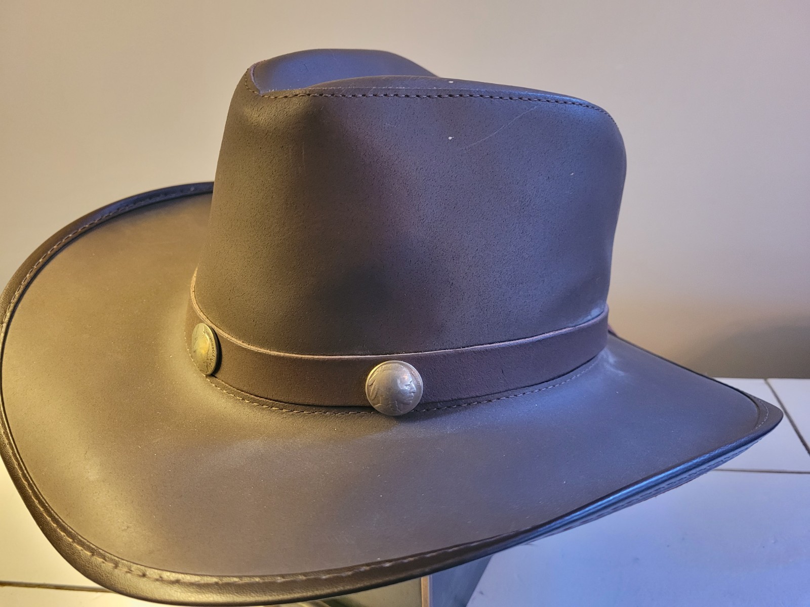Head N home hat Plainsman Leather Hat