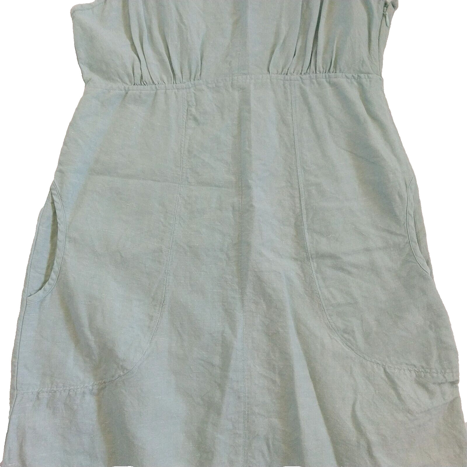 Freedom Trail by Kyodan Linen Blend Midi Dress Size M Mint Green Pockets