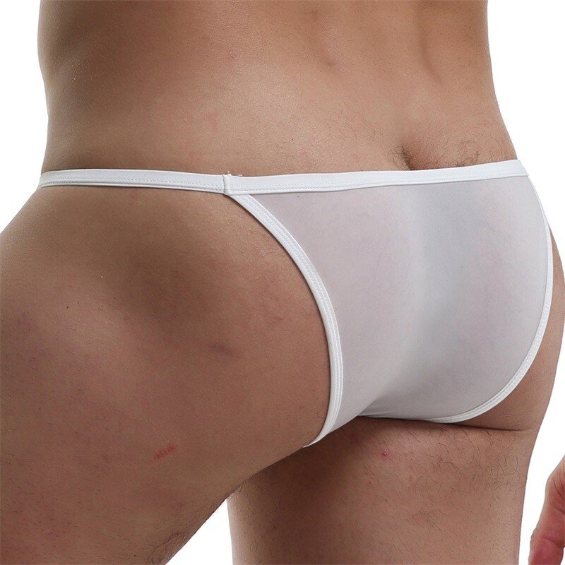 Men’s Sexy Briefs G string Tanga Underwear Translucent Low Rise Panties Knickers