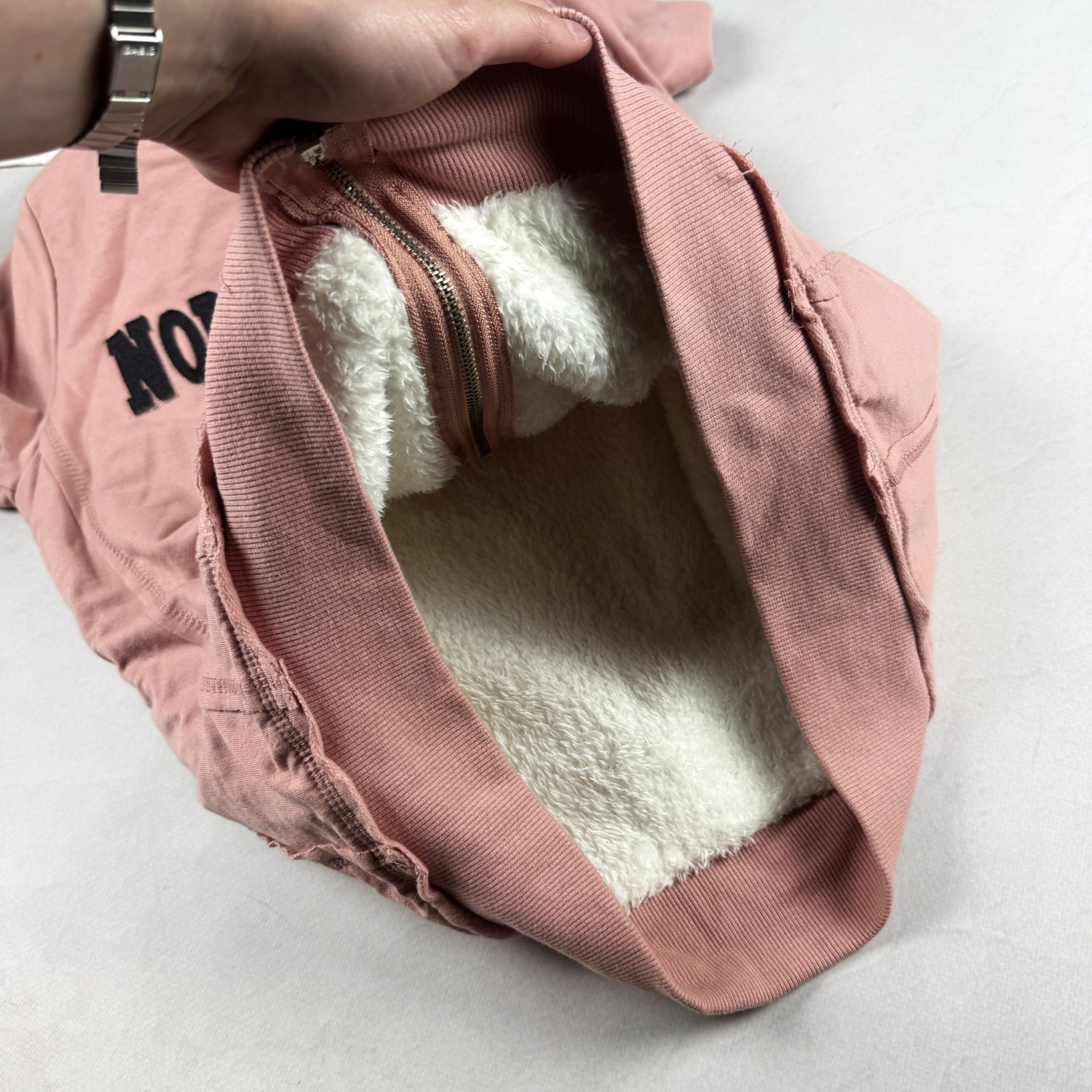 Womens Famous North Pole Sherpa Lined Fur Hood Full Zip Hoodie Jacket Pink Casua