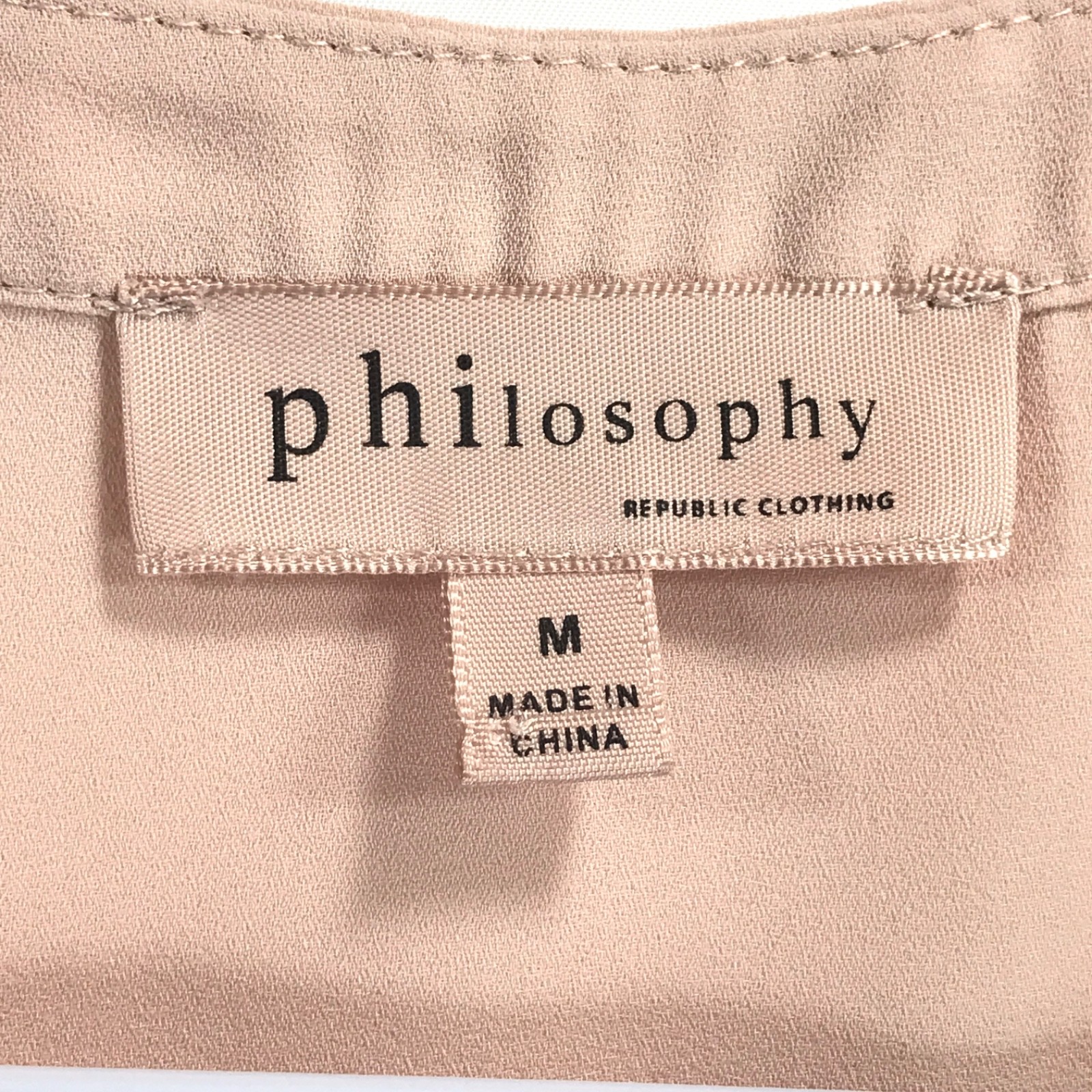 Philosophy Lightweight Blouse Women’s M Pink Poly V Neck Cap Sleeve Pullover