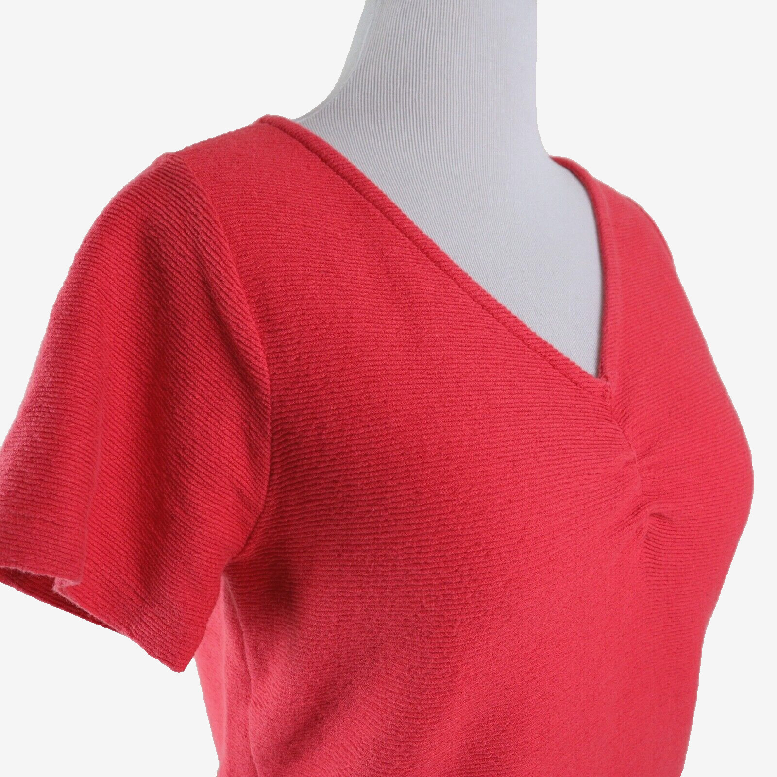 Madewell Size L Ottoman Jacquard Ruched-Front Top Orange