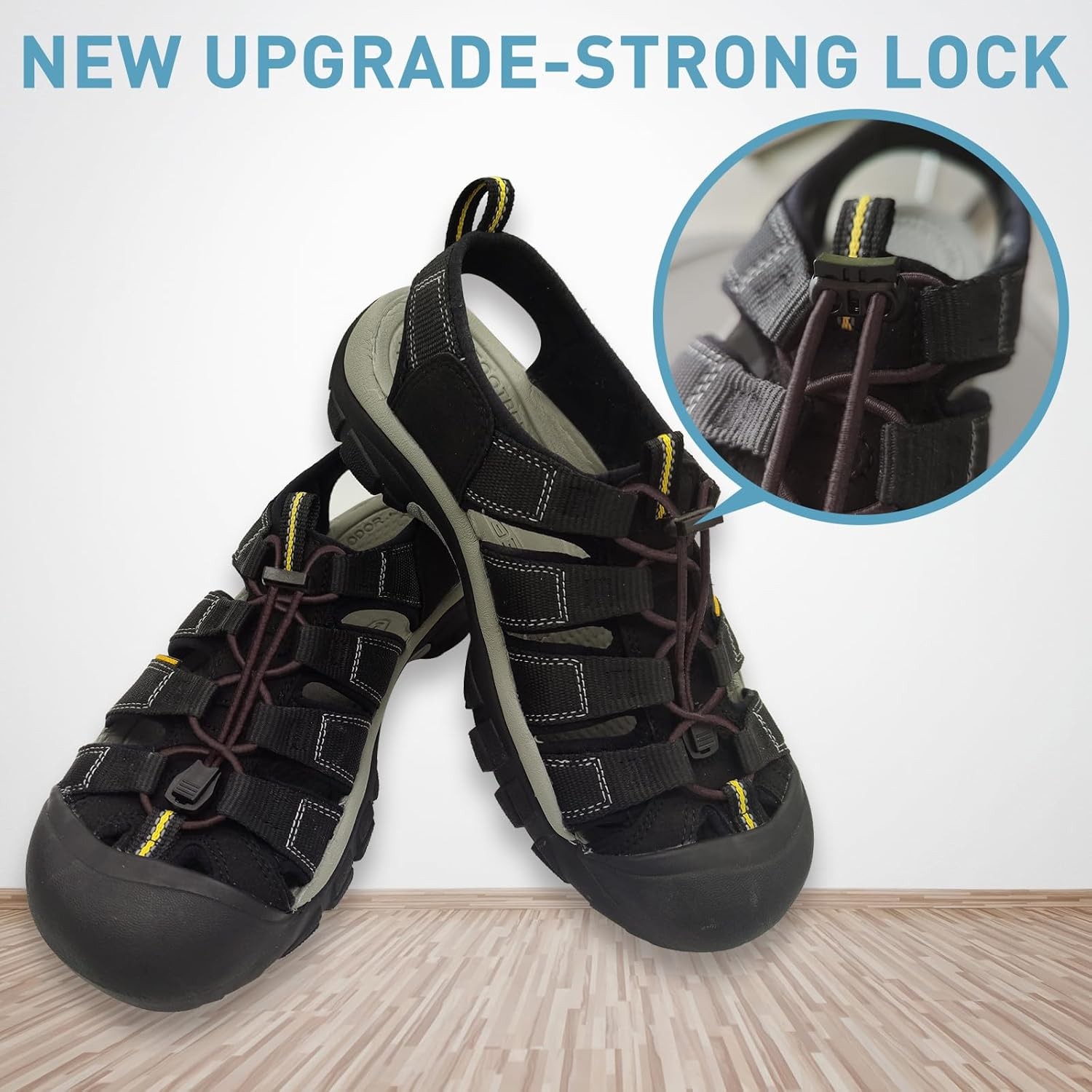 Elastic No Tie Shoe Laces Replacement for Keen Sandal, Round Stretchy L?????ock