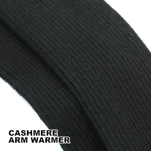Winter Fingerless Long Gloves for Women Cashmere Blended 50cm/19.7in Black
