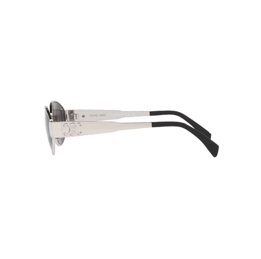 Celine CL40235U 16A Triomphe Metal Sunglasses Silver Frame Grey Lens Authentic