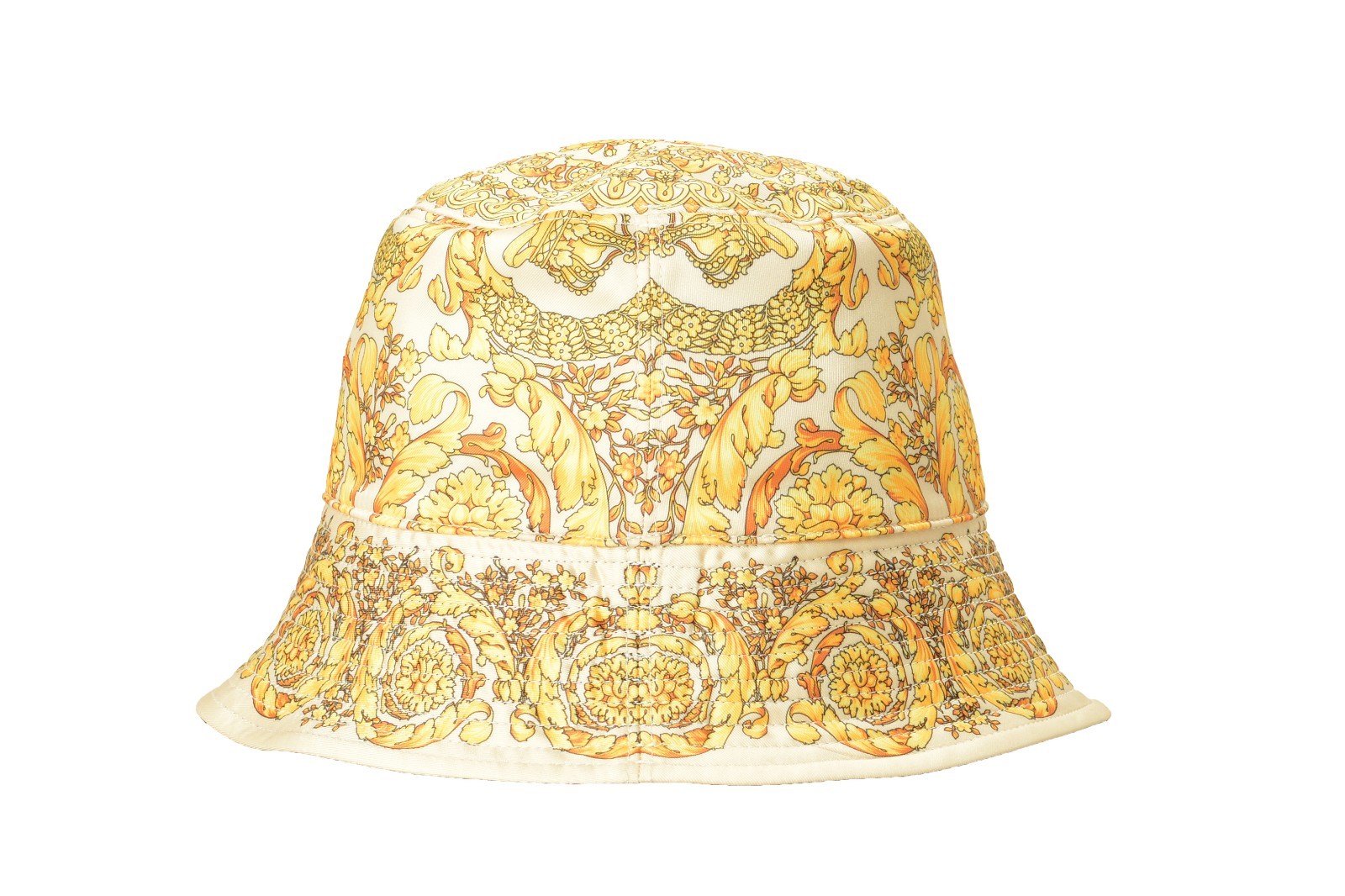 Versace Multi-Color Baroque/ Logo On Black Reversible Bucket Hat Size 57
