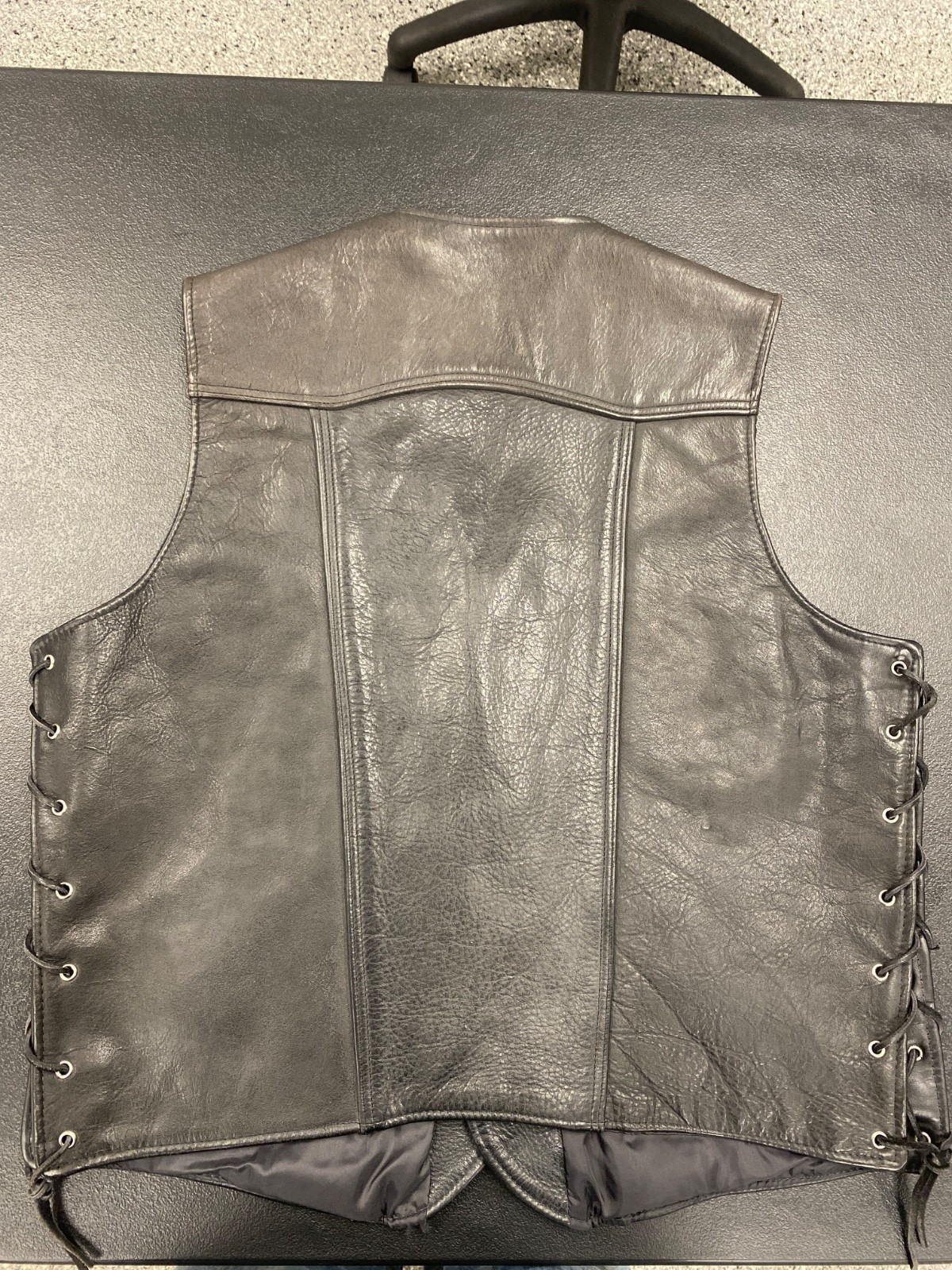 KERR Leathers Buffalo Nickel Button Leather Motorcycle Vest L Large USA Made