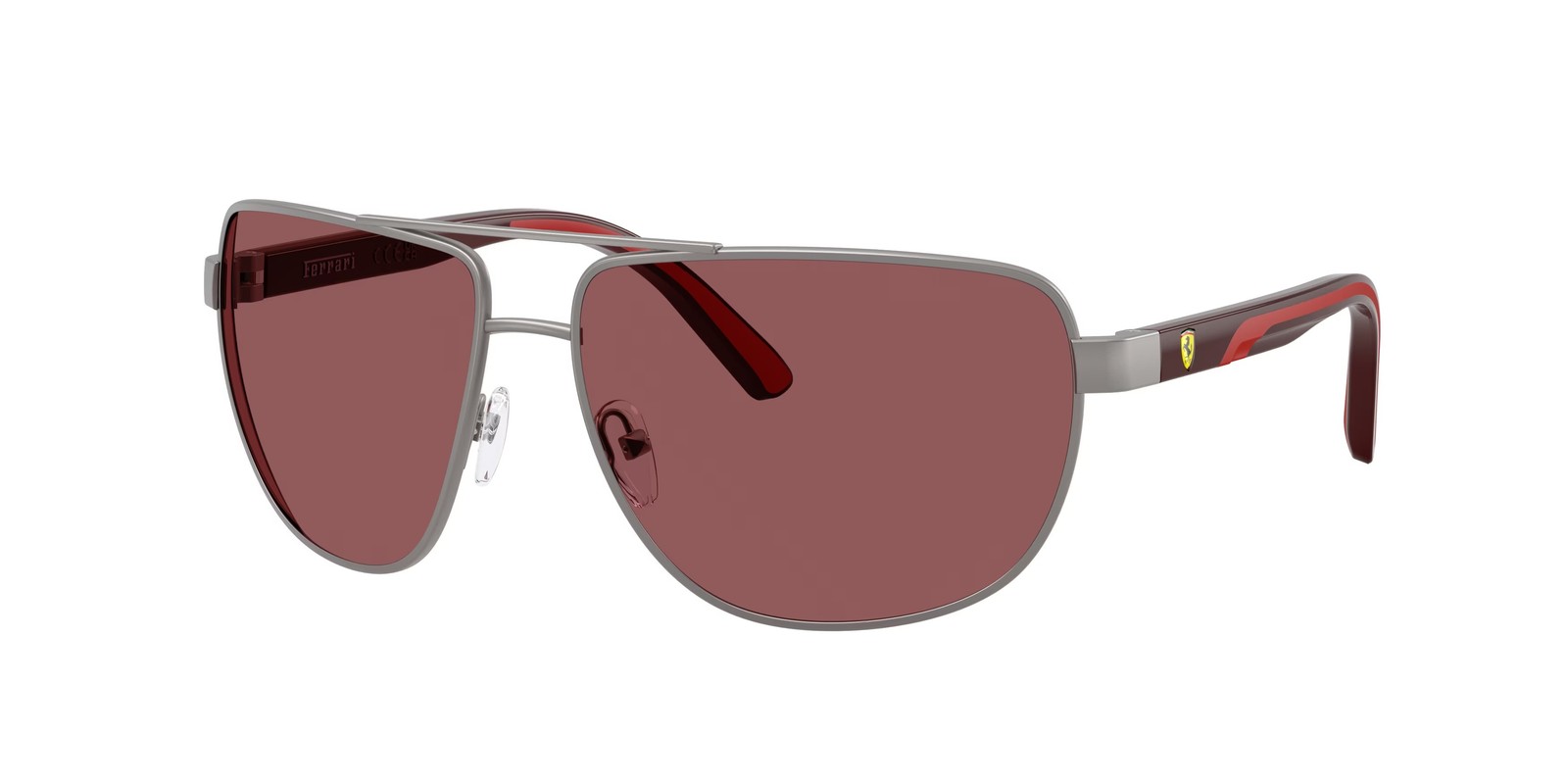 FERRARI SCUDERIA FZ5007 115 1E Matte Gunmetal Red Ferrari 64 mm Men’s Sunglasses