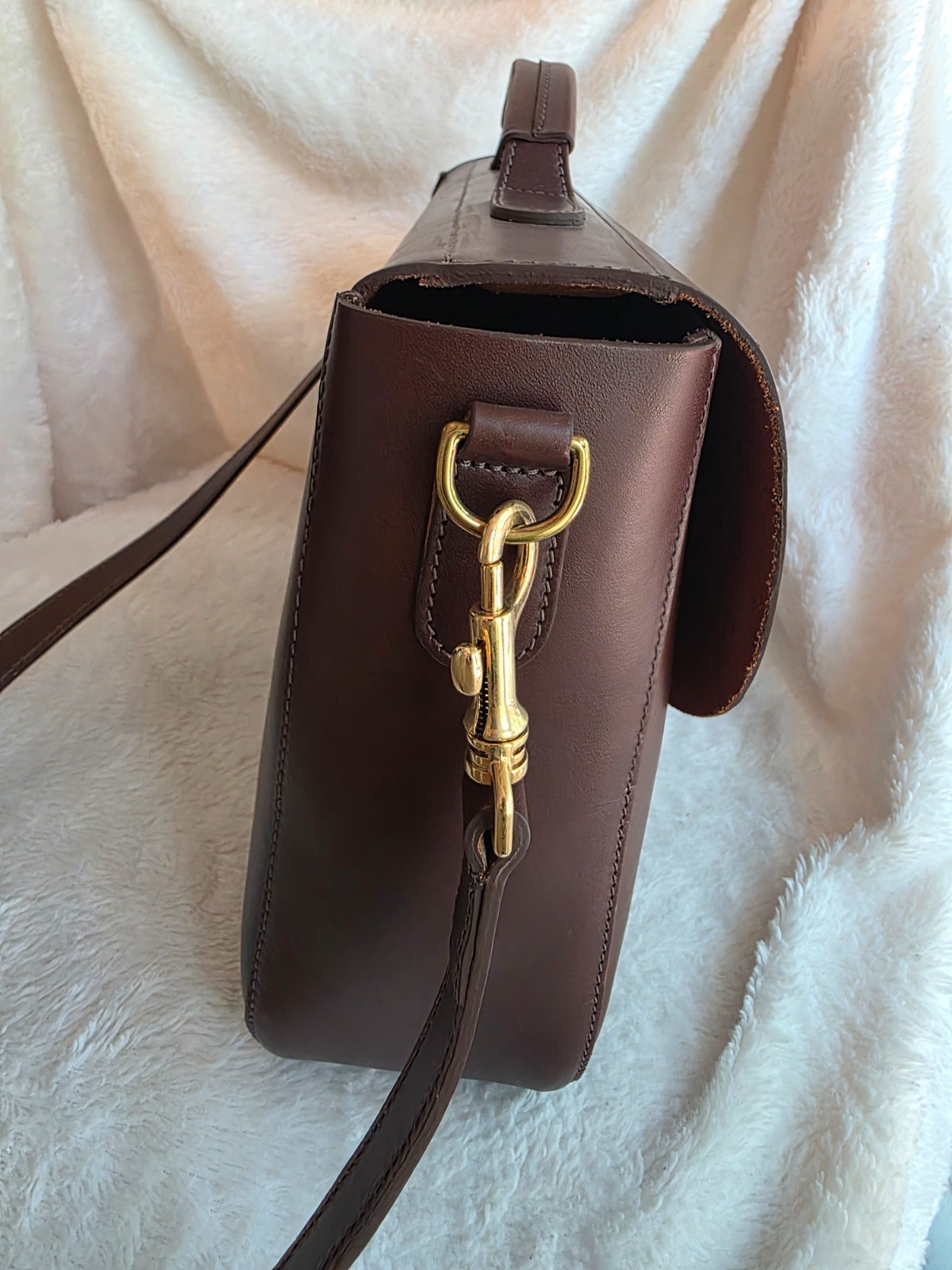 Tusting For Levenger English Leather Satchel Messenger Bag Made In England