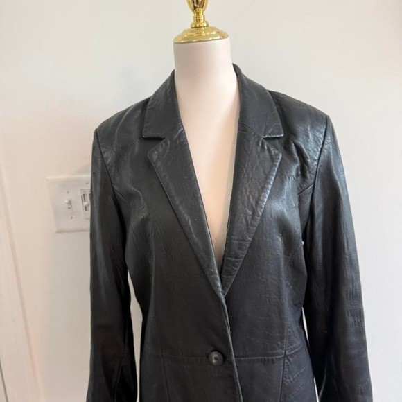 Wilson’s Leather Black 100% Genuine Leather Blazer Size L
