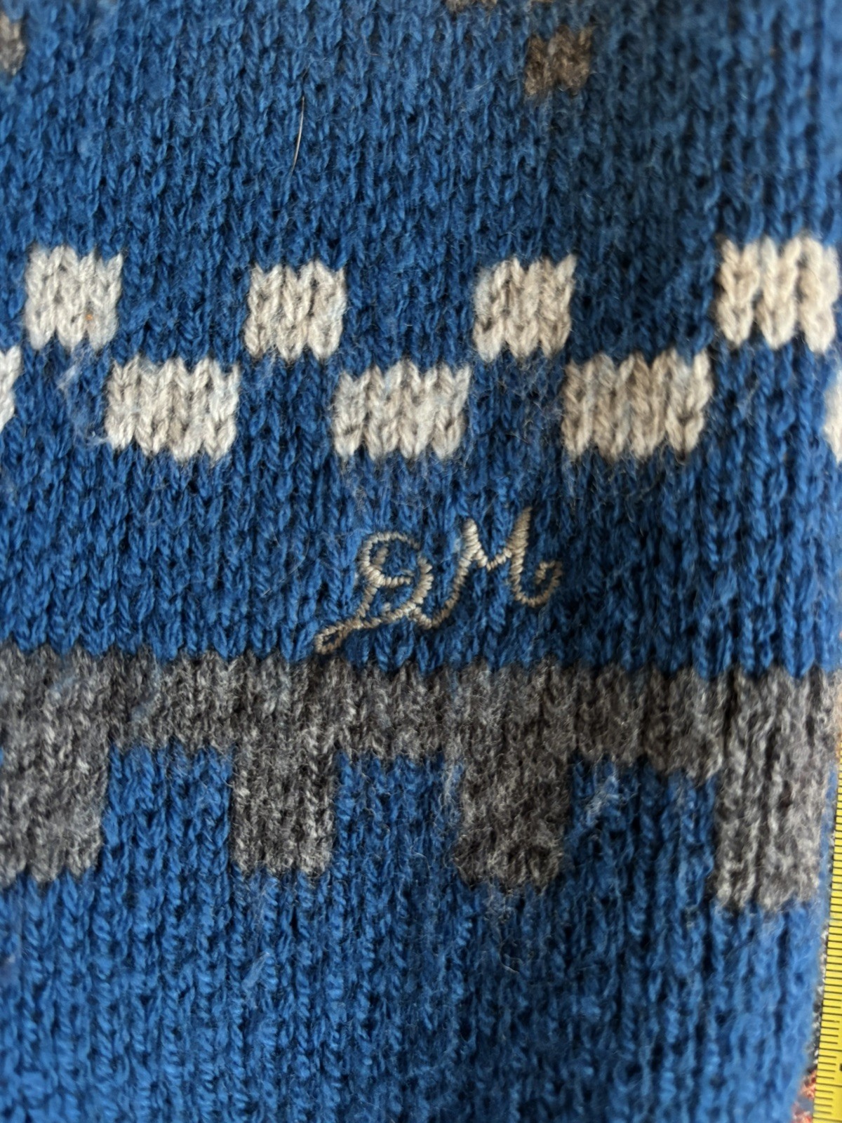 Damson Madder Romily cardigan blue with intarsia squirrel