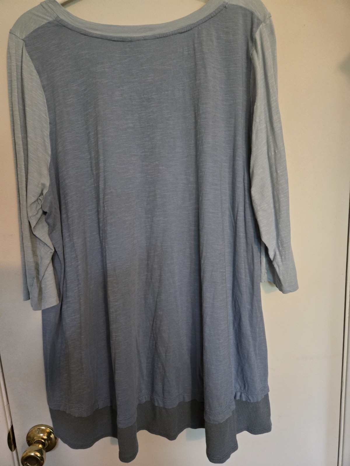 Lori Goldstein Layered Tunic Top – Women’s XL – Shades of Blue – 100% Cotton