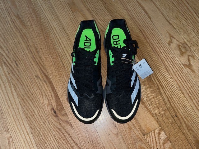 NIB Adidas adiZero RC 4 Black Solar Green Athletic Shoes Men’s Size 12 GX6660