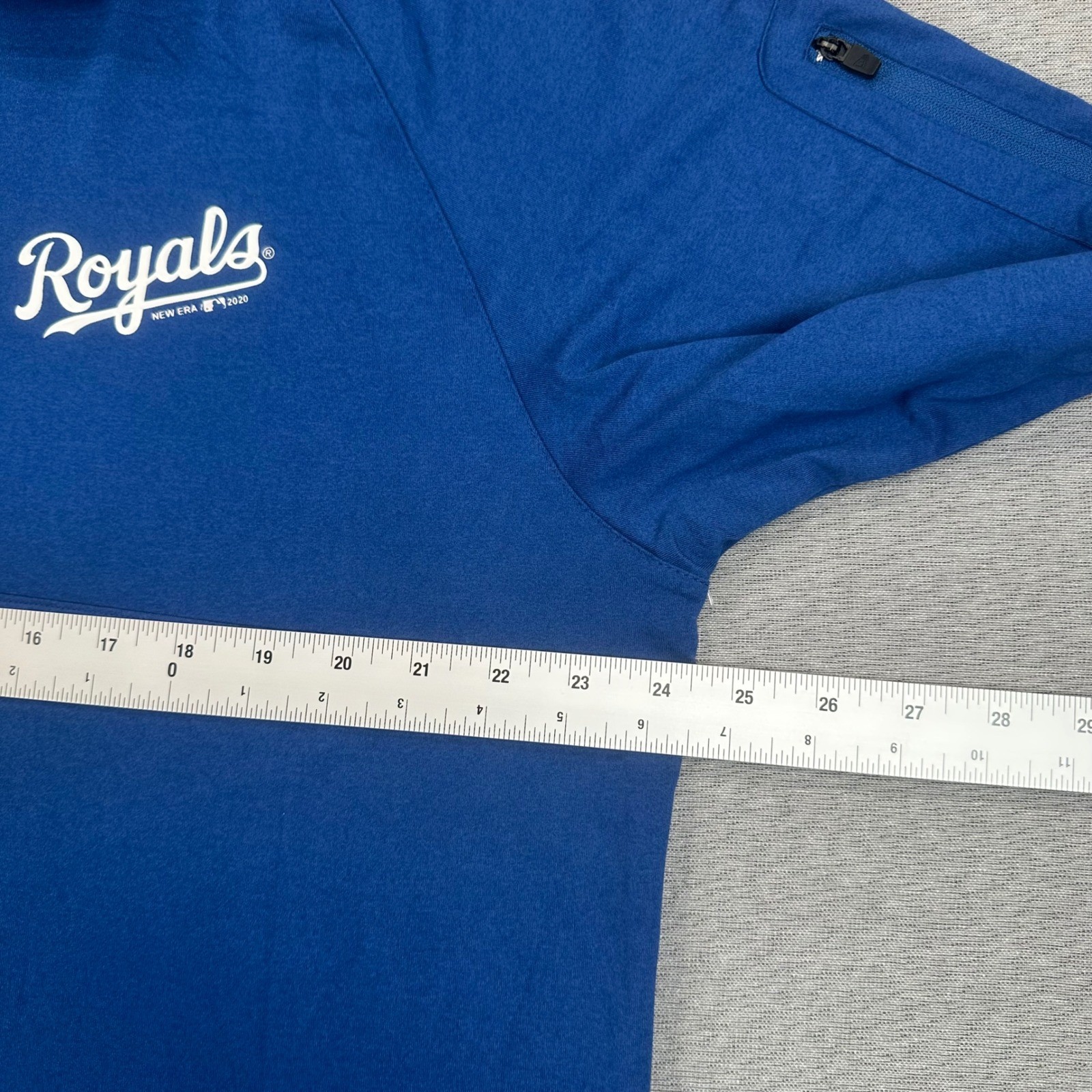 Kansas City Royals New Era 1/4 Zip Pullover Mens XL Blue MLB Sleeve Pocket