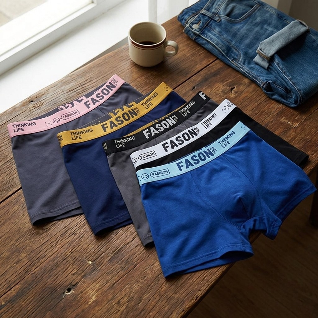 5 Pack Men Stretch Boxer Shorts Breathable Comfort Sports Daily Underwear Trunks