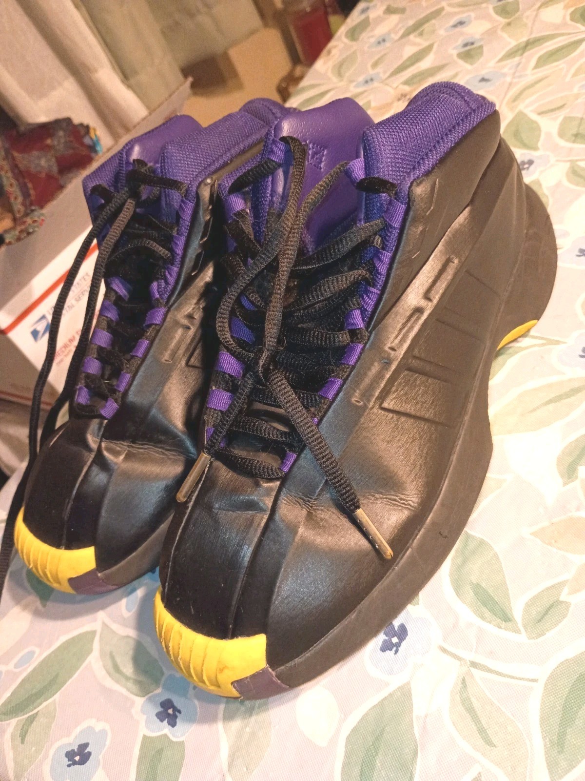 Adidas Crazy 1 Lakers Away Black Purple Yellow Sneaker FZ6208 Size 9.5