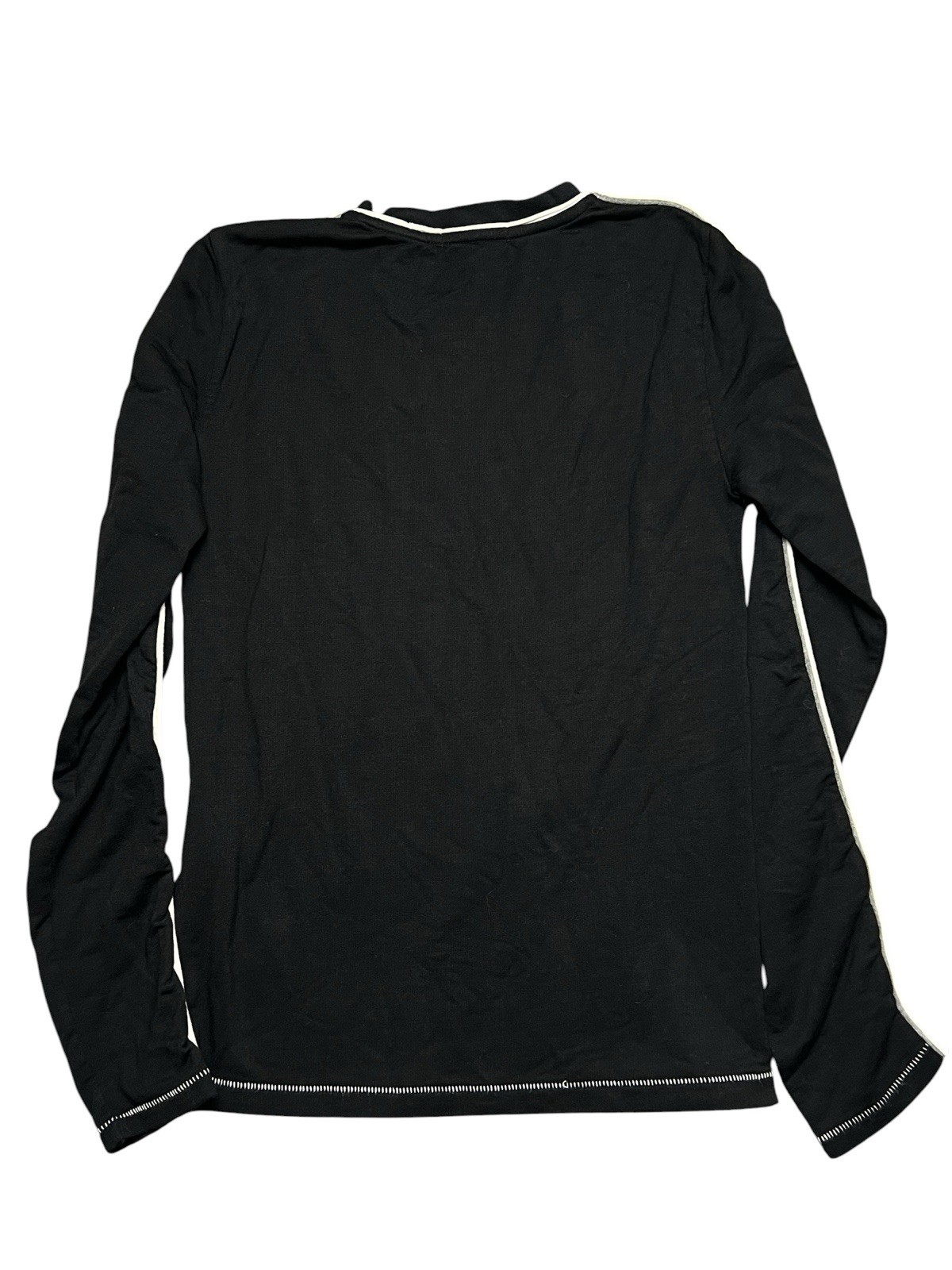 Rag & Bone Black Long Sleeve Contrast Trim Crewneck Top Women’s Small S