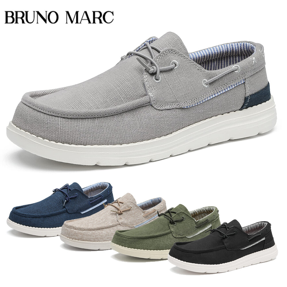 Bruno Marc Men’s Loafers Moc toe Slip-on Canvas Lightweight Casual Boat Shoes US