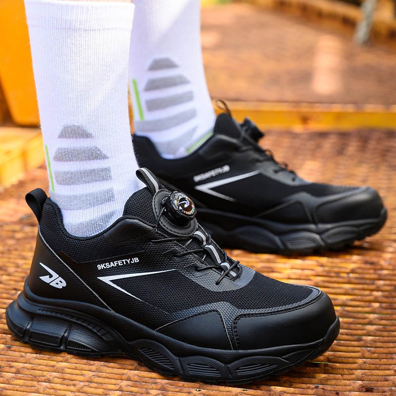 Men Work Safety Shoes Steel Toe Rotating Buckle Indestructible Non-slip Sneakers