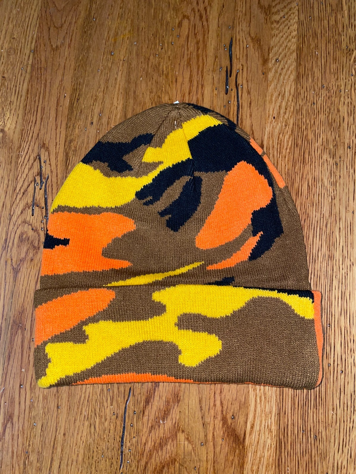 Beanie Stocking Cap Knit Hunting Military Camo Camouflage Orange Black Yellow