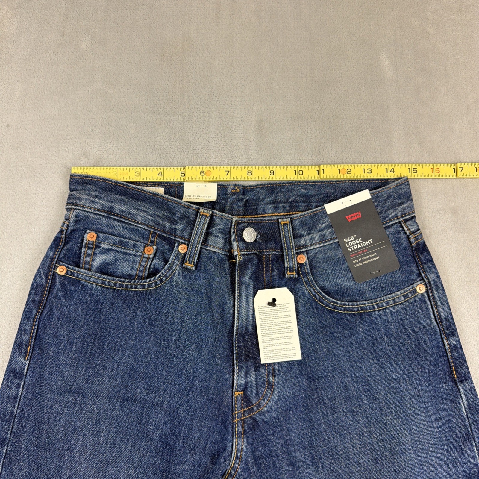 Levi’s 568 Premium Jeans Men’s Size 29×30 Loose Straight Blue Denim Cotton