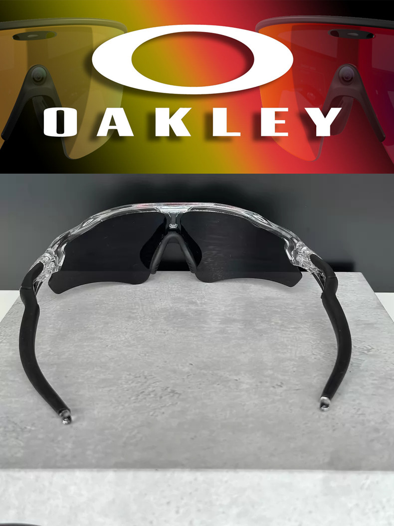 Oakley Radar Ev Path Sport Sunglasses OO9208 Clear Frame Sliver Lenses