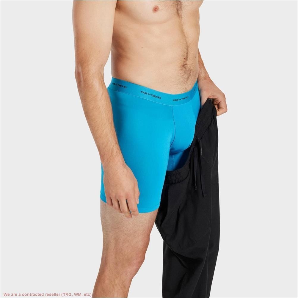 Pair of Thieves Men’s Quick Dry Long Leg Boxer Briefs 3pk -Blue M *SEE DEAL!!!*