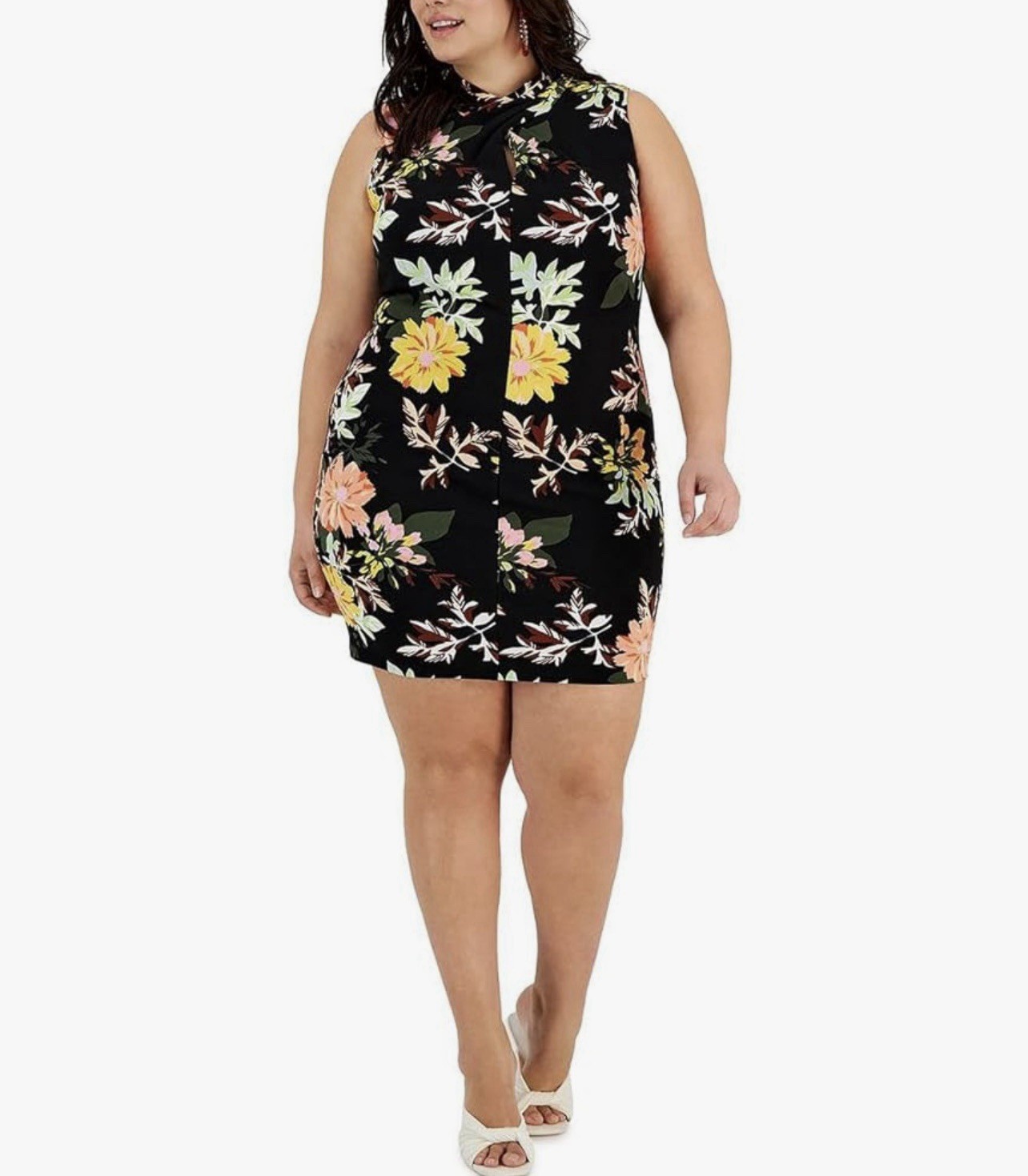 Rachel Roy Floral Sleeveless Stretch Dress Career Office Women’s Size 14W NWT