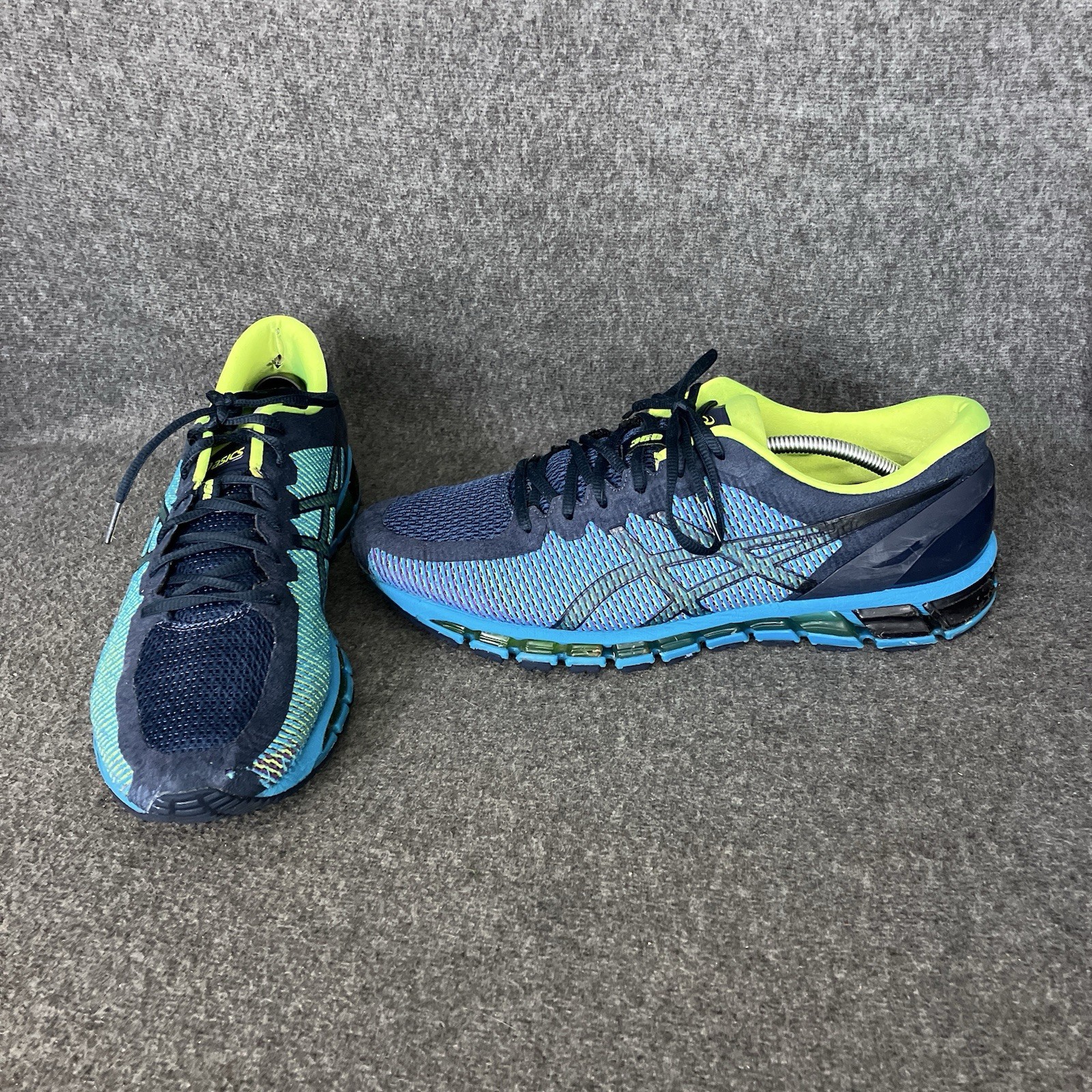Asics Gel Quantum 360 Mens 13 Blue Yellow Running Shoes Sneakers 1021A134 ISSUES